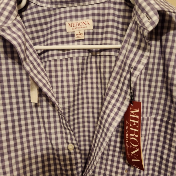 Men's light purple gingham button-down small - Picture 1 of 2